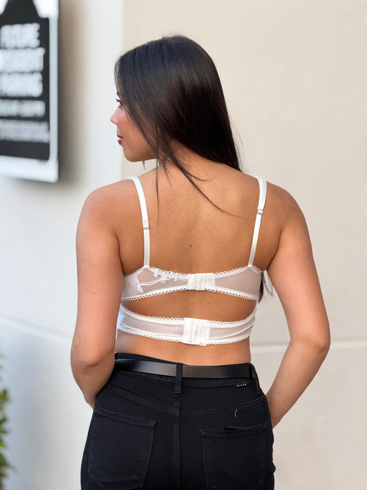 Praline White Bralette Top