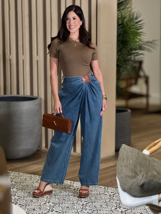 Turkish Denim Pleated Jeans