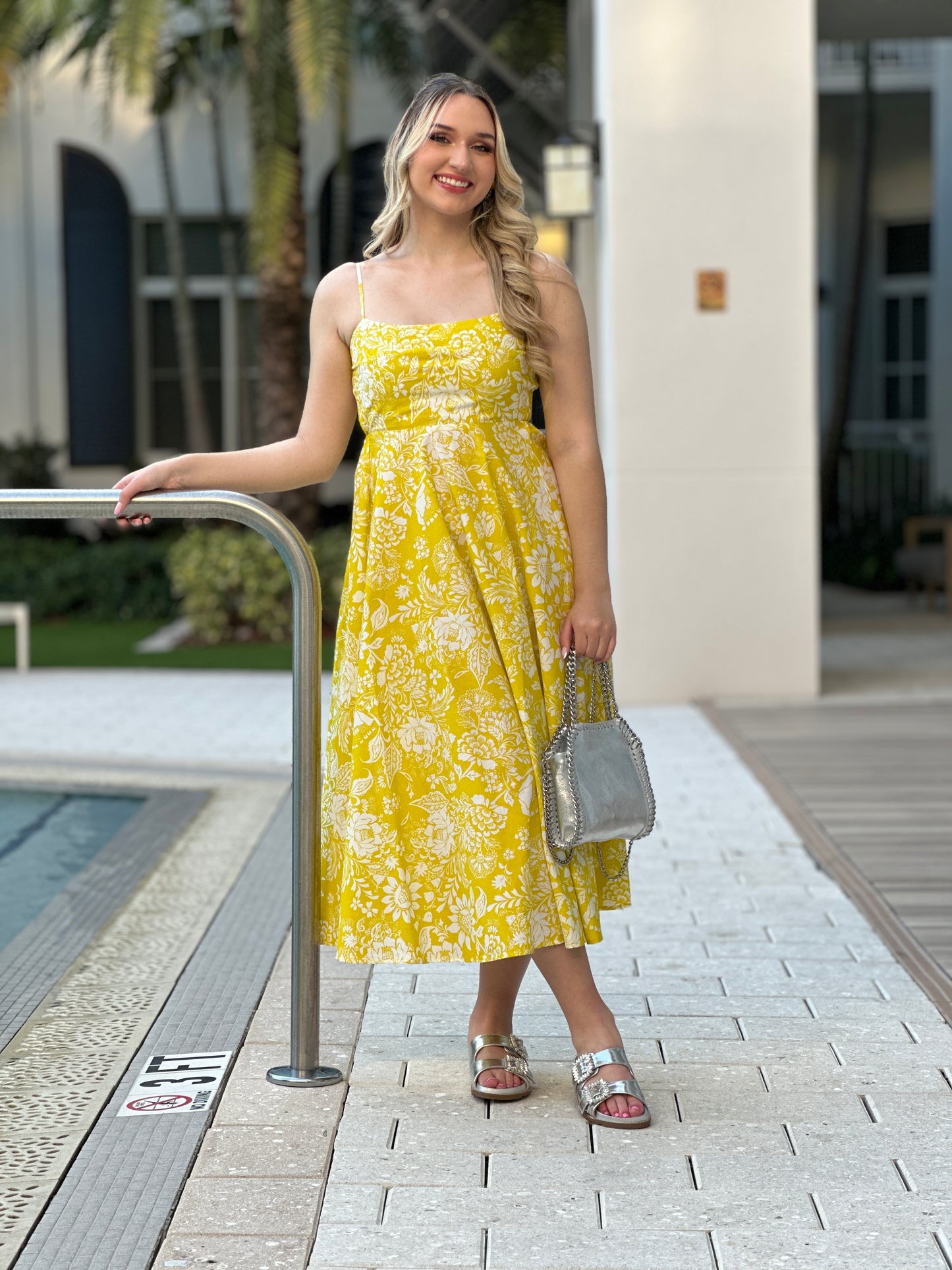 Brianna Yellow Print Dress