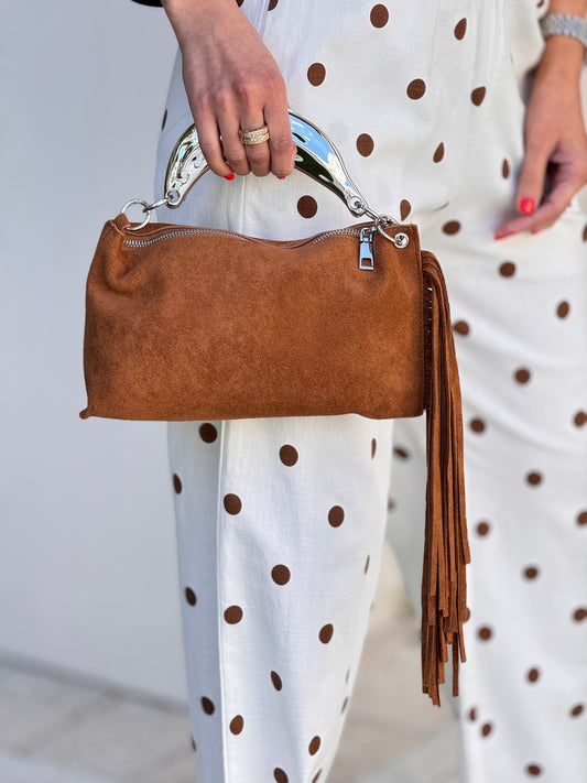 Suede Brown Fringe Bag