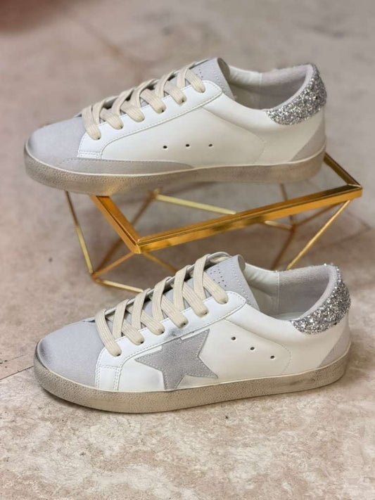 GG White/Gray Star Sneakers Shoes