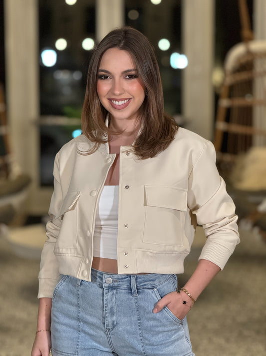 The Bomber Beige Jacket
