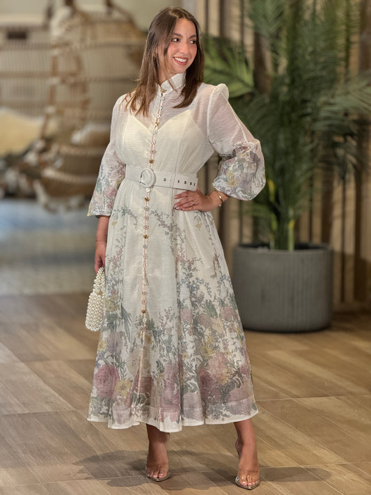 Gardenia White Floral Dress Gala