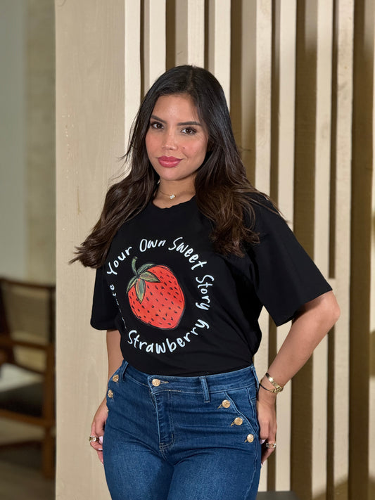 Strawberry Black T-Shirt