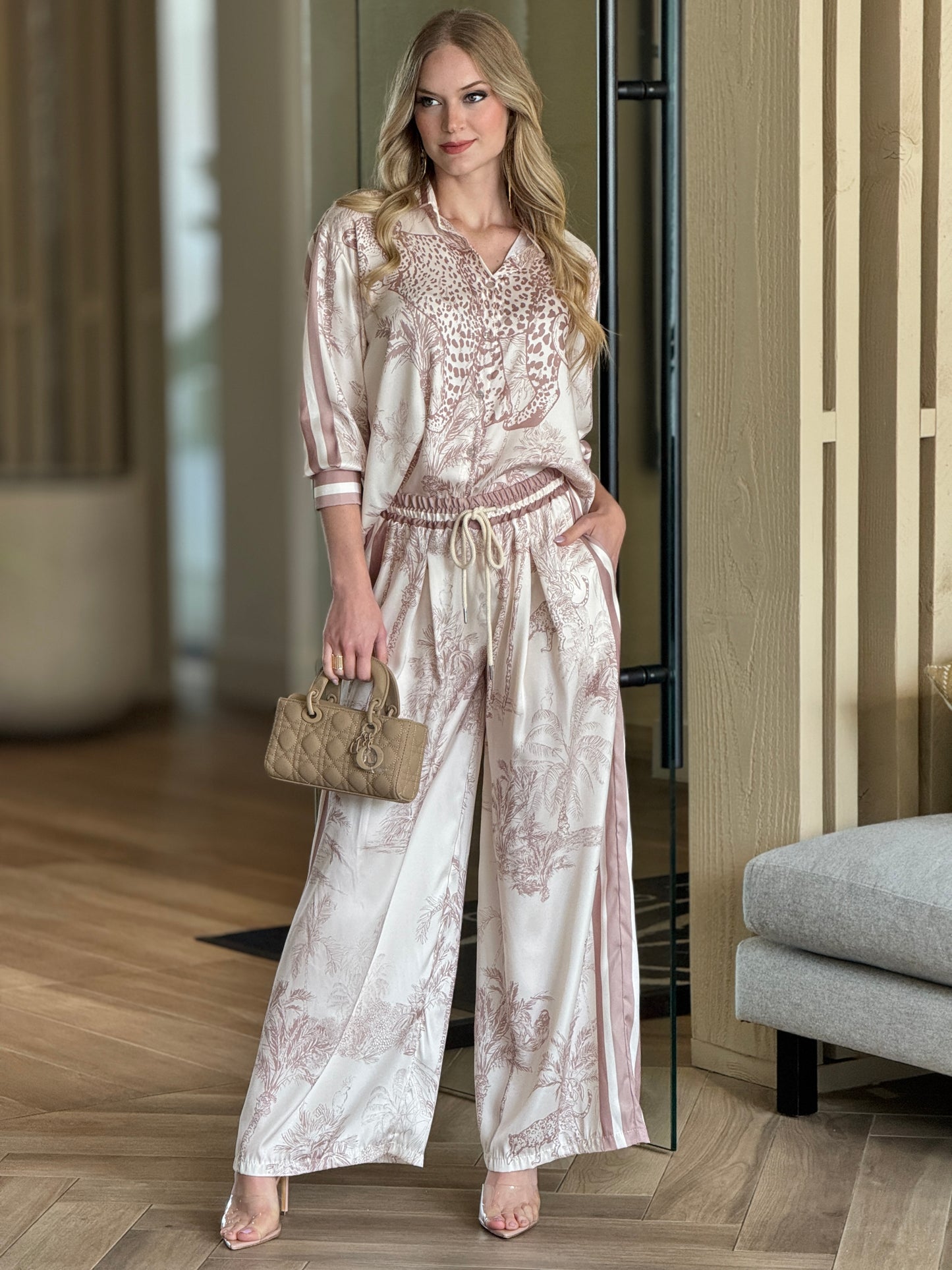 Dory Italian Beige Satin Set