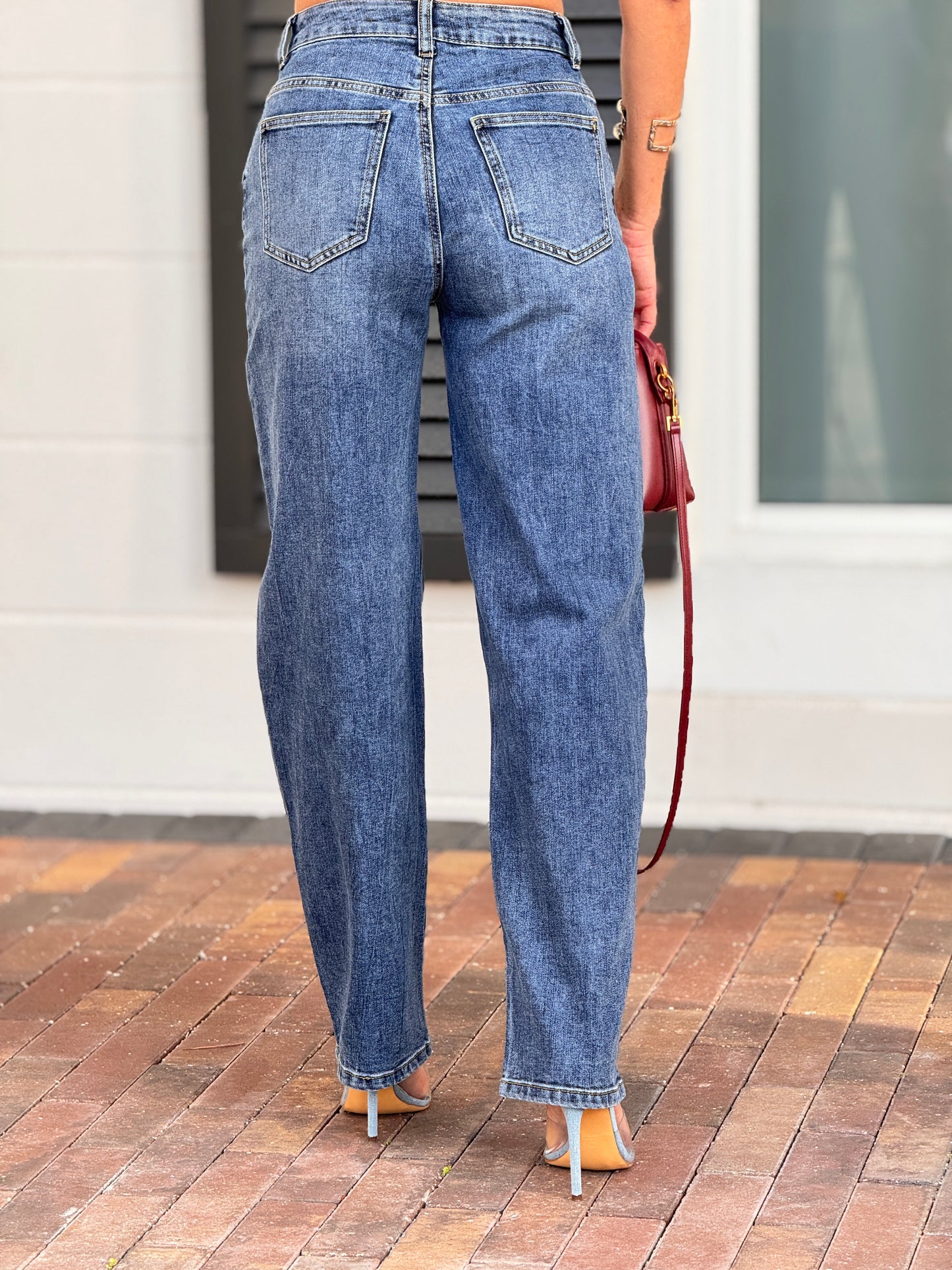 Waxy Denim Barrel Jeans