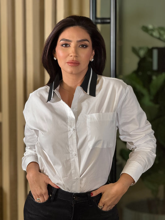 Astrid Lines White Shirt