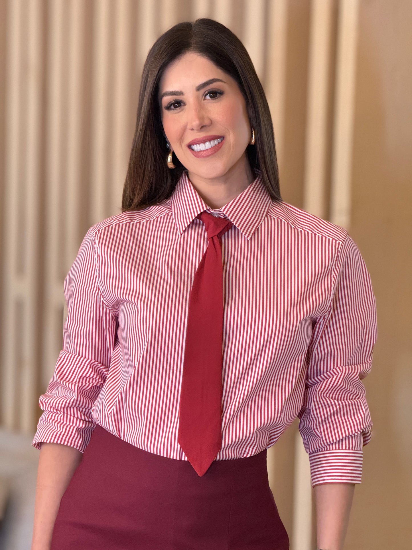 Have Red Lines Tie Shirt Top