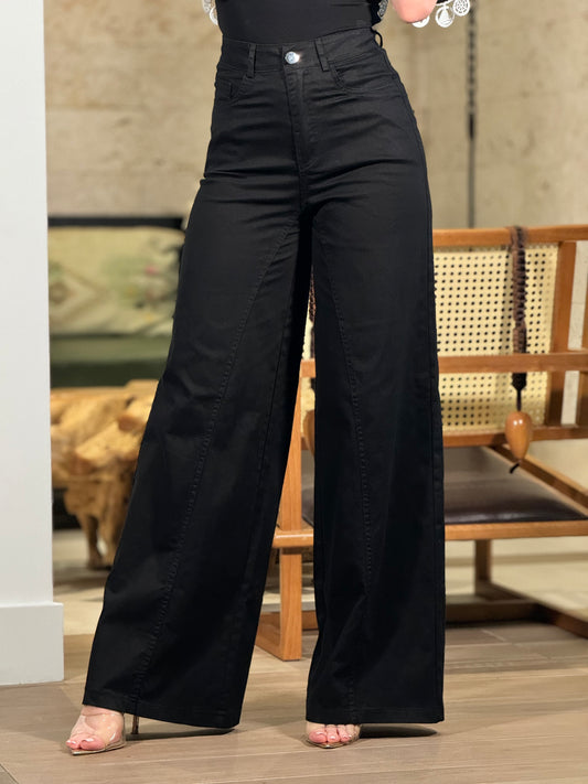 Lizzie Wide Leg Black Jeans