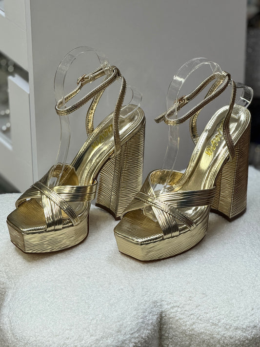 Gia Gold Patent Heels