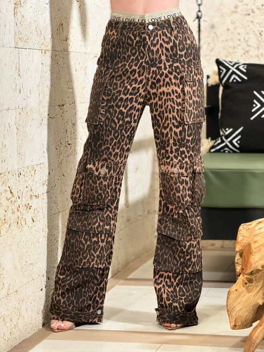 Love leopard Cargo Pants