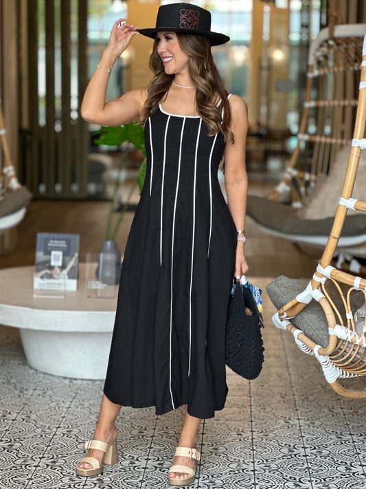Anita Black Lines Dress
