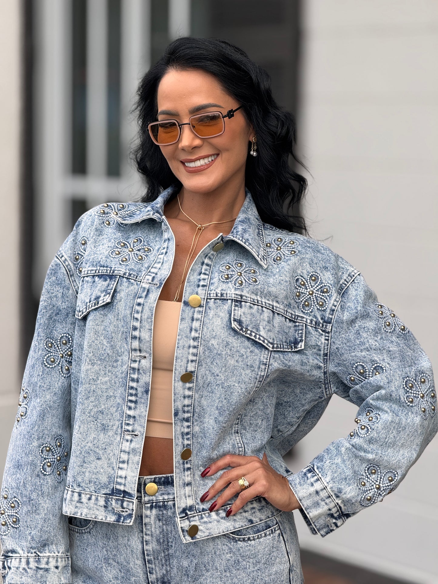 Daisy Denim Embroidery Set