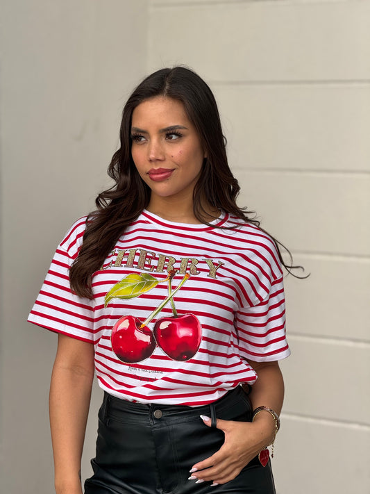 Cherry Lines Red/White T-shirt