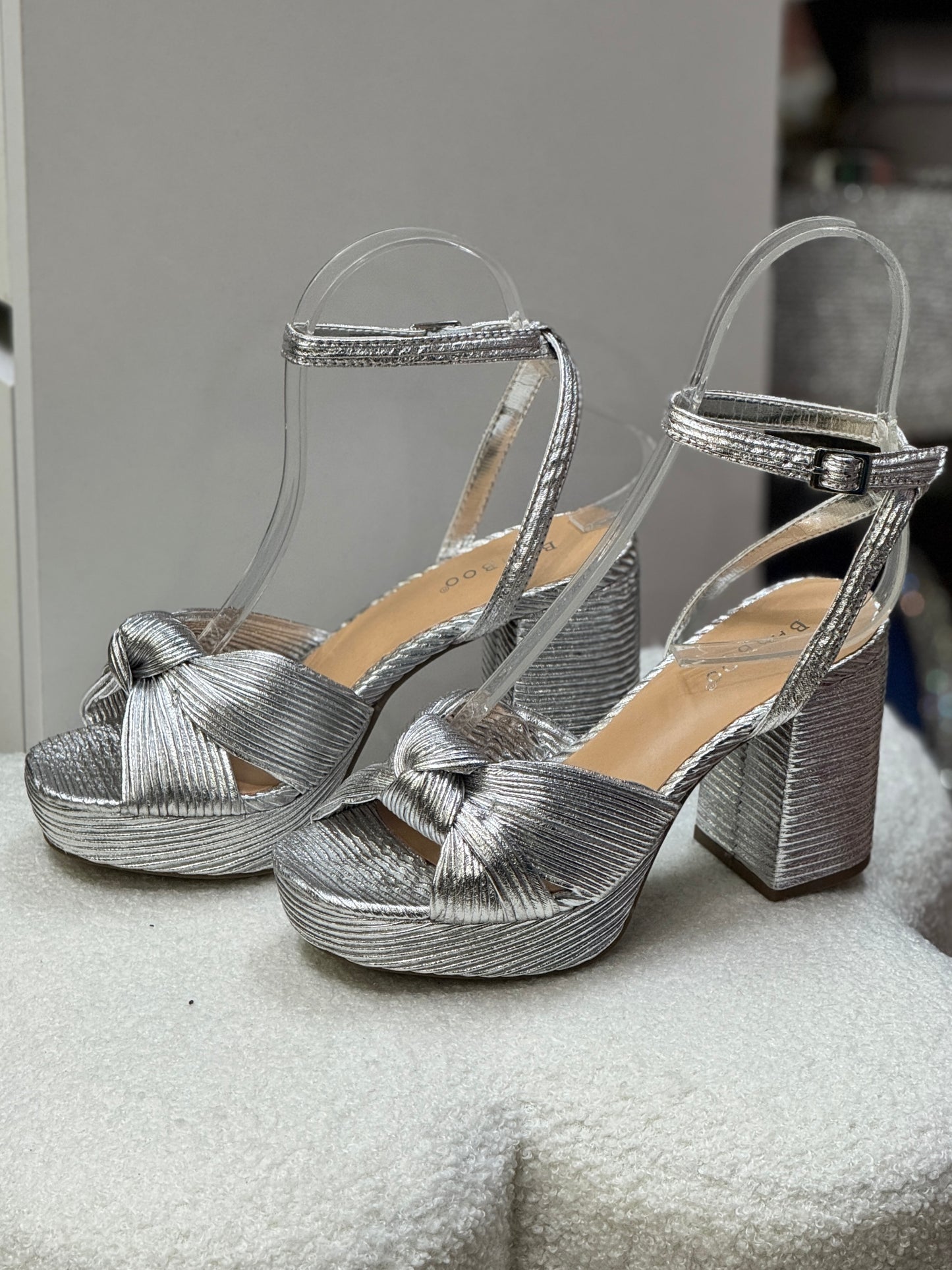 Longing Silver Knot Platform Sandals