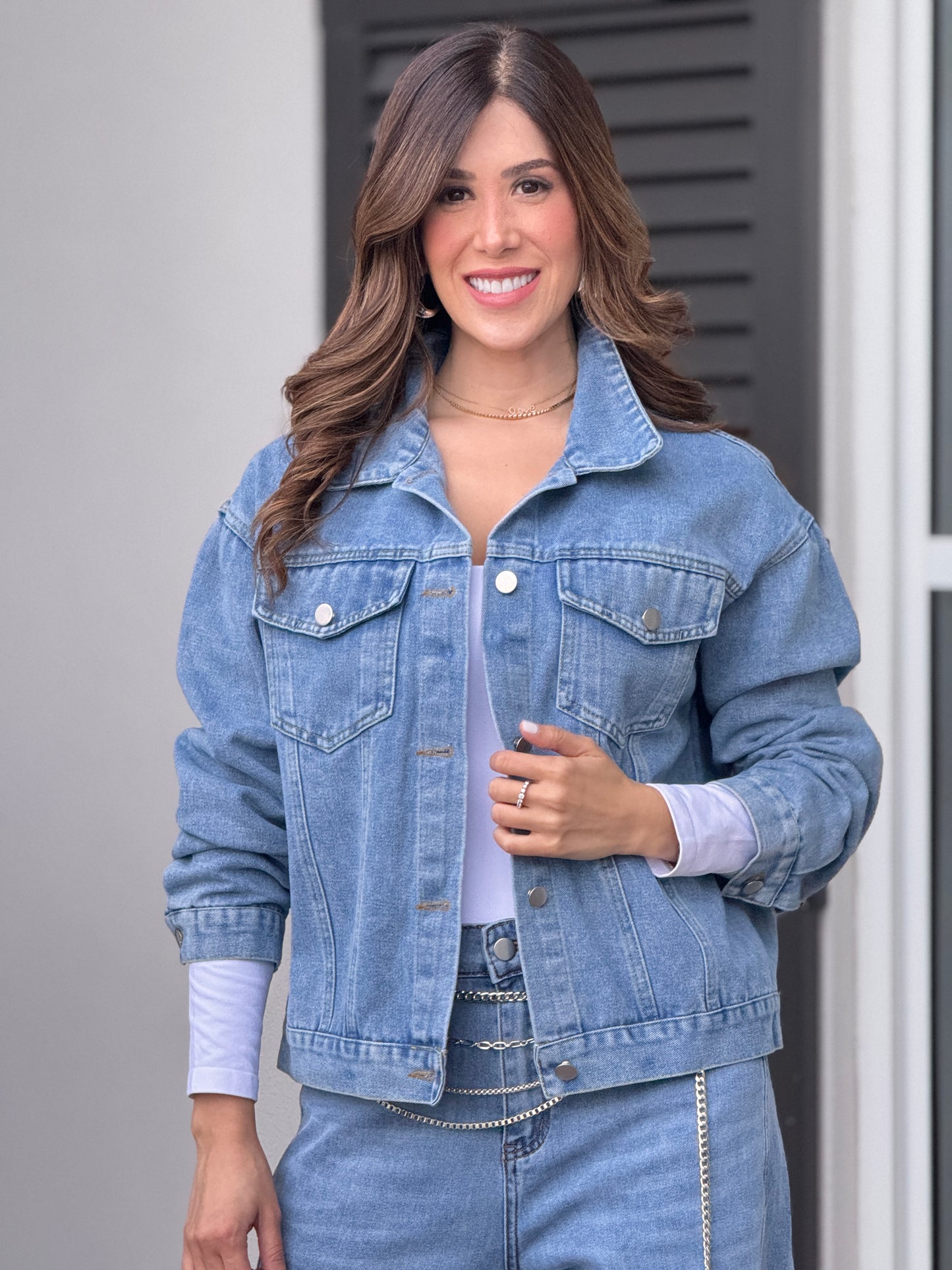 Cowboy Cartoon Denim Jacket Top