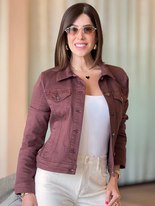 Risen Brown Denim Jacket Top