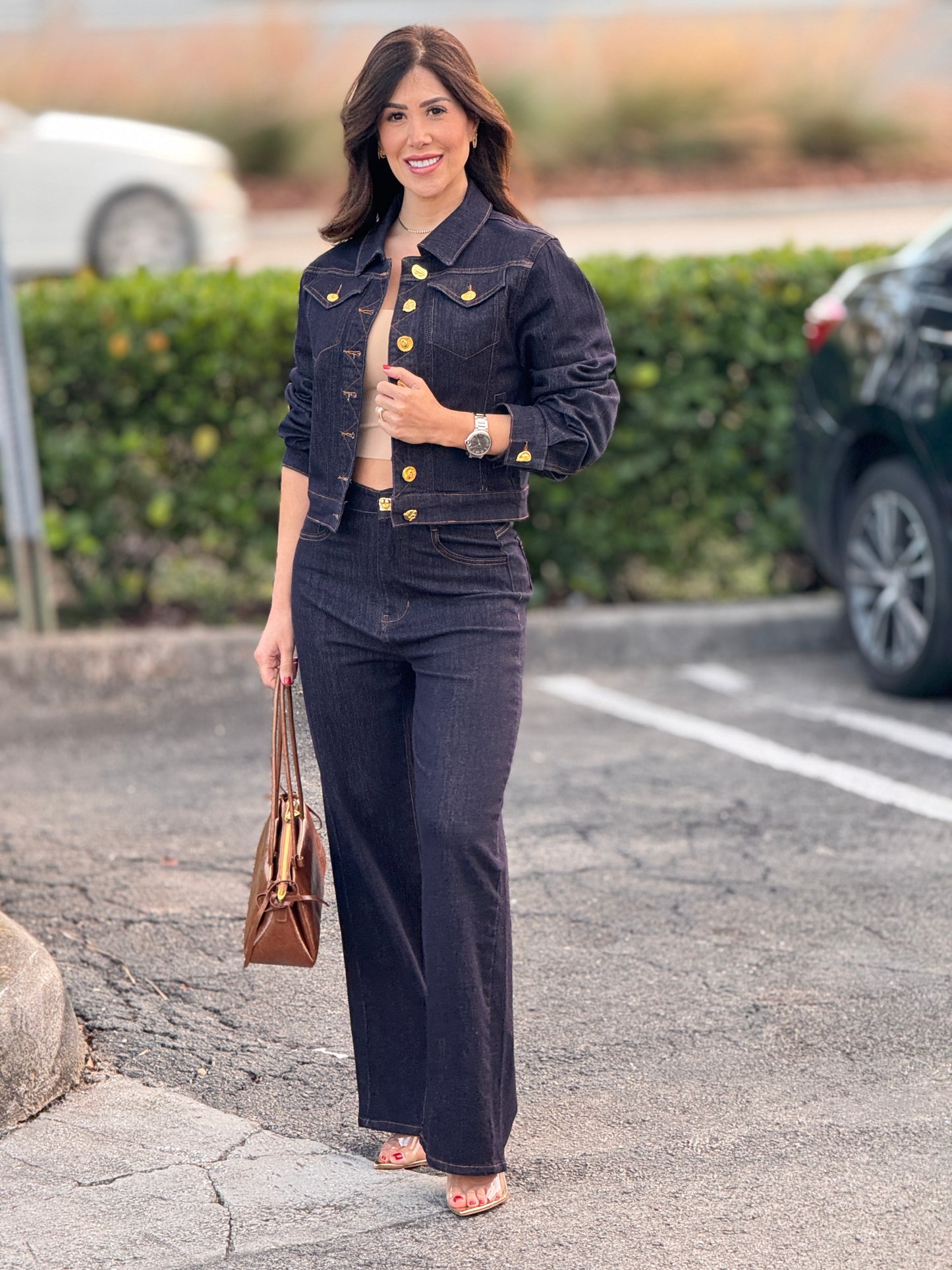 Soleil Dark Denim Gold Buttons Set