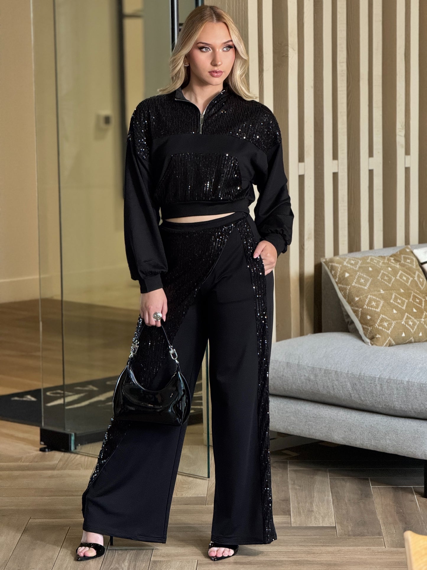 Capsule Black Sequin Sport Set
