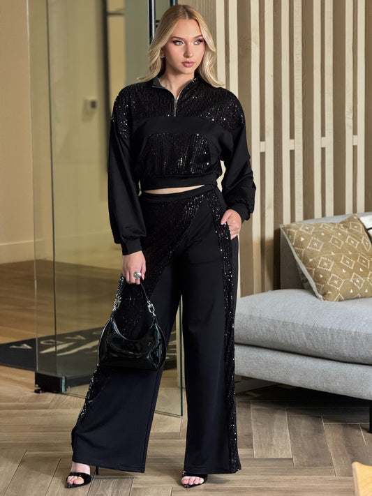 Capsule Black Sequin Sport Set