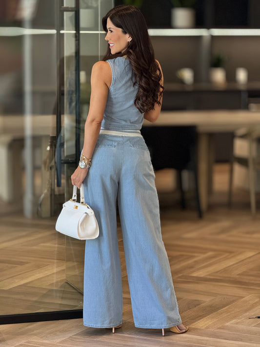 Sascha Light Denim Waistband Set