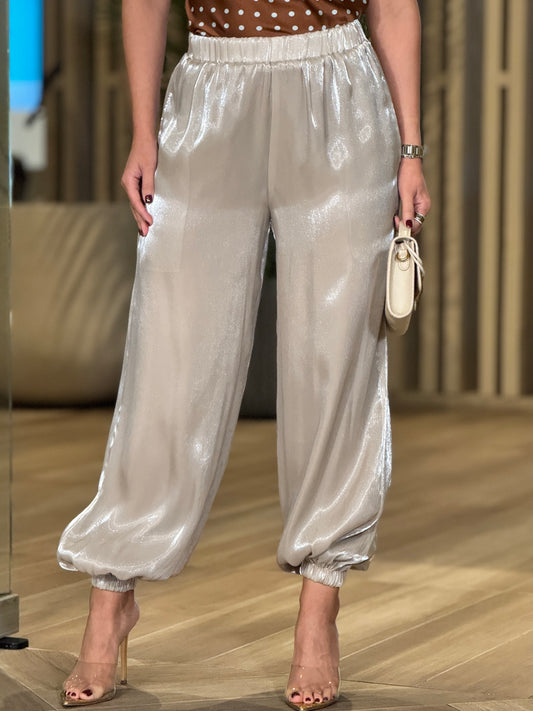 Malena Beige Sparkly Pants