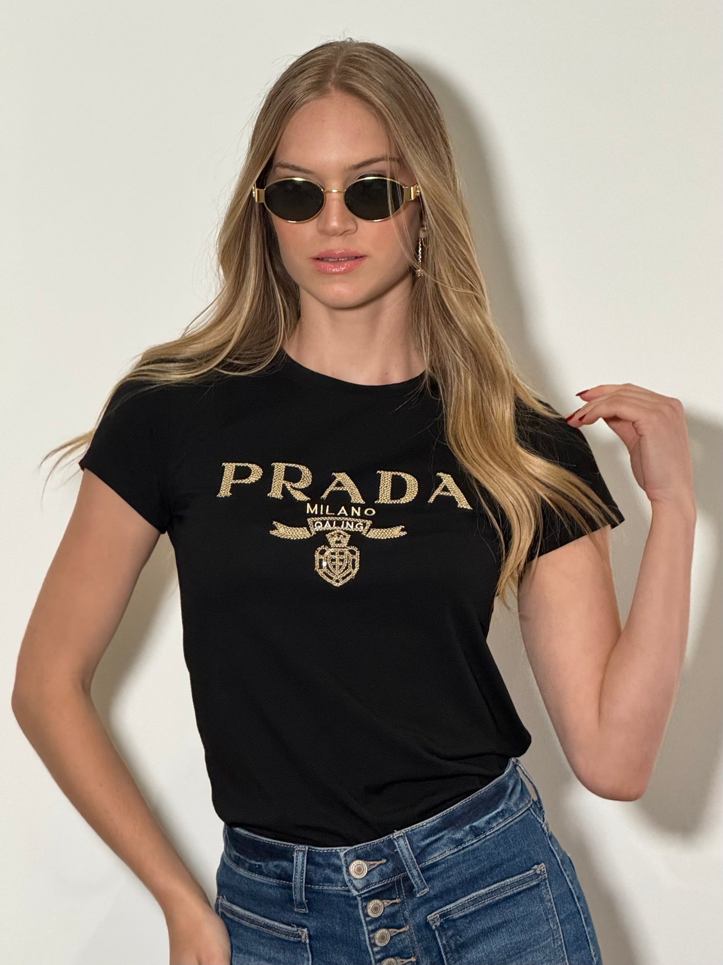 Marfa Embroidered T-Shirt (Black-White)