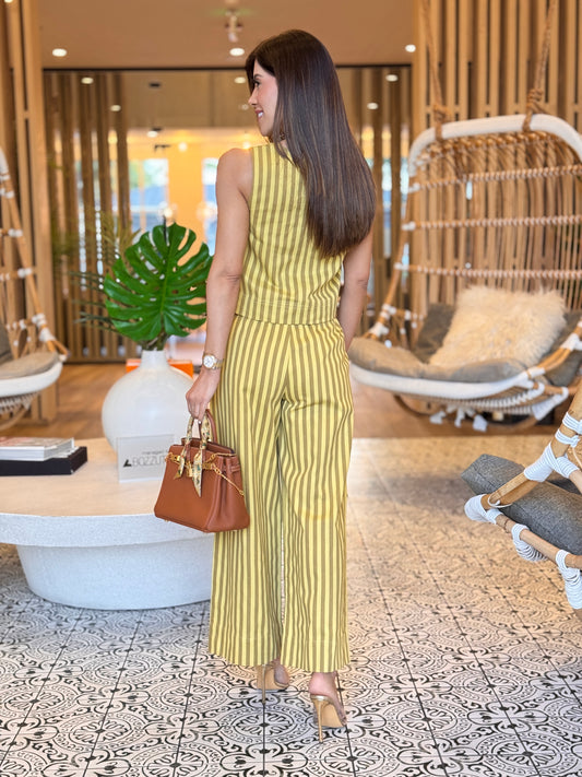 Olivia Yellow/Brown Denim Boxy Set