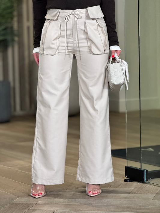 Vera Beige Waistband Pants