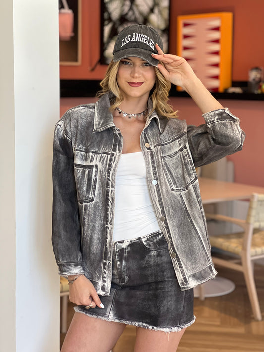 Hollywood Gray Skirt+Jacket Set