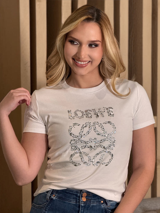 Lore Silver Rhinestone T-Shirt