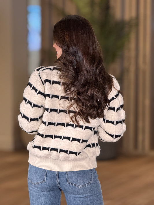 Celi Black and White Cardigan