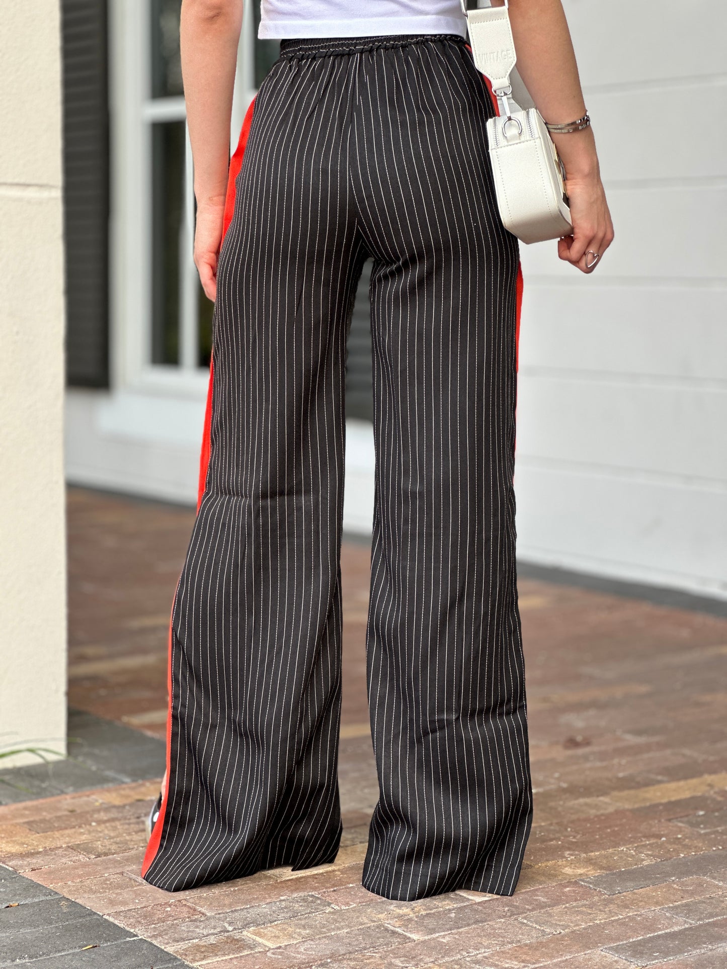 Cynthia Black/Red Lines Pants