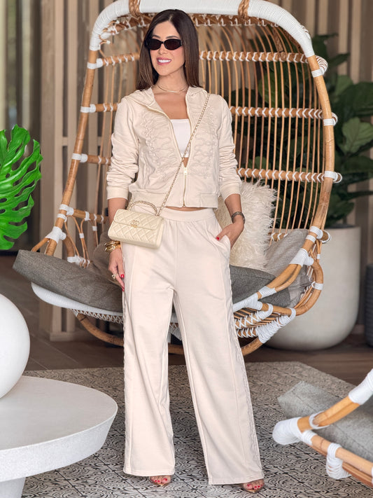 Napoleón Ivory Embroidery Zipper Set