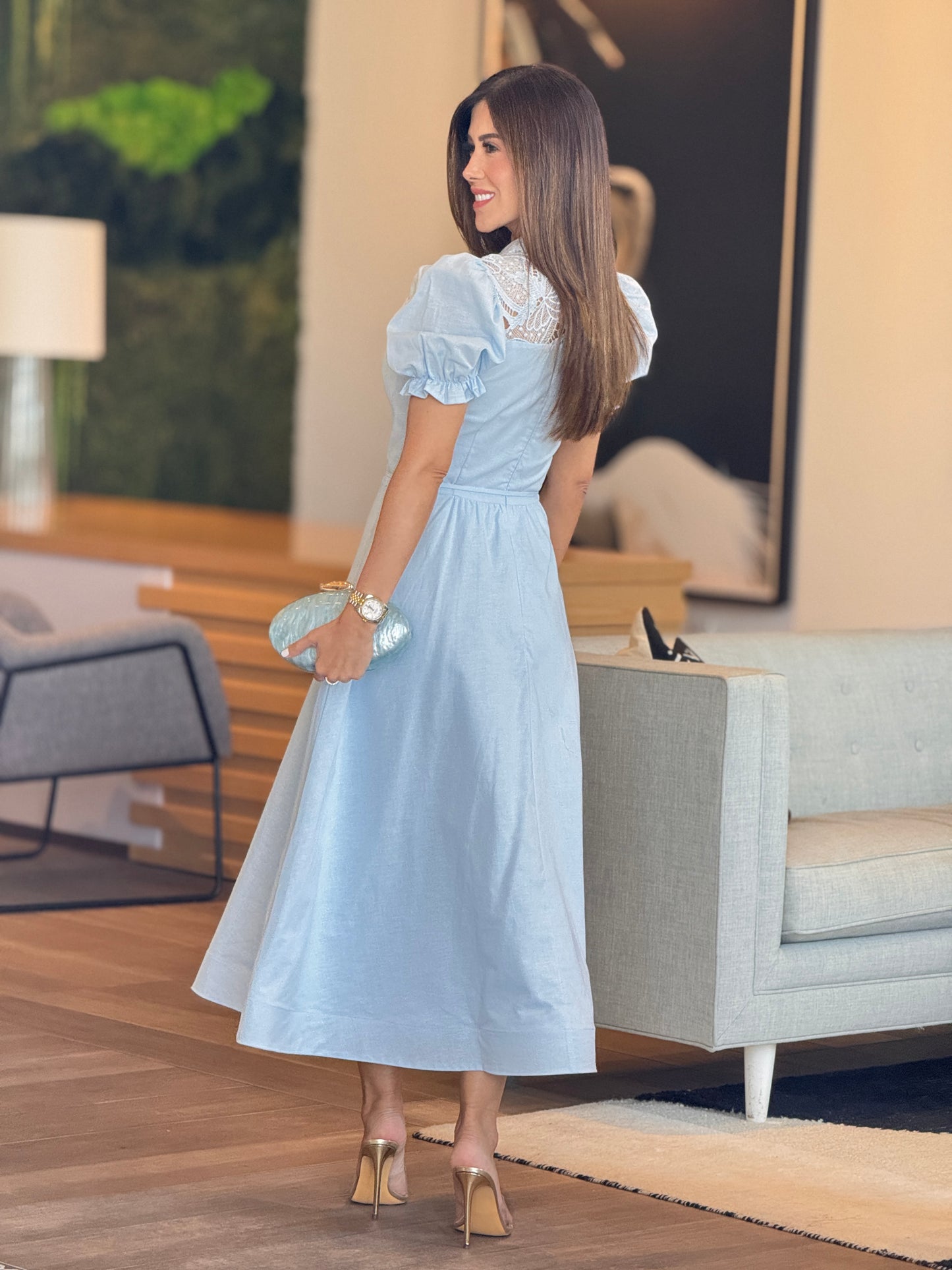 Lucy Blue Torchon Puffy Dress