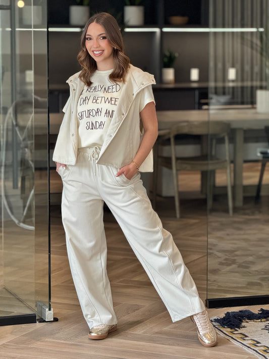 Caroline Beige Vest Sport Set