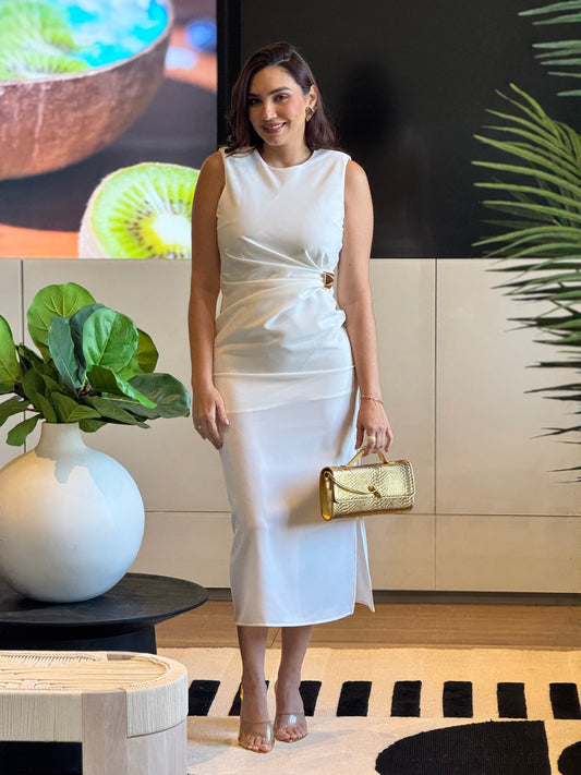 Ina White/Gold Dress Gala