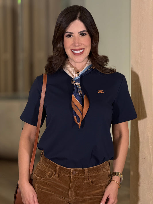 Celi Navy Scarf T-Shirt