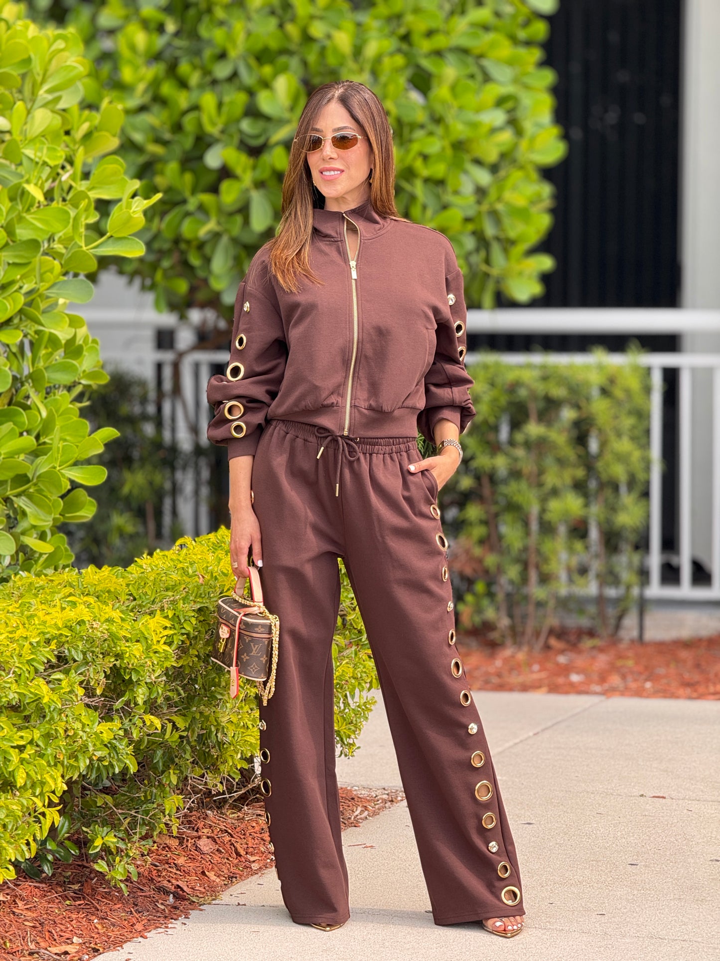 Rivera Brown/Gold Rings Sport Set