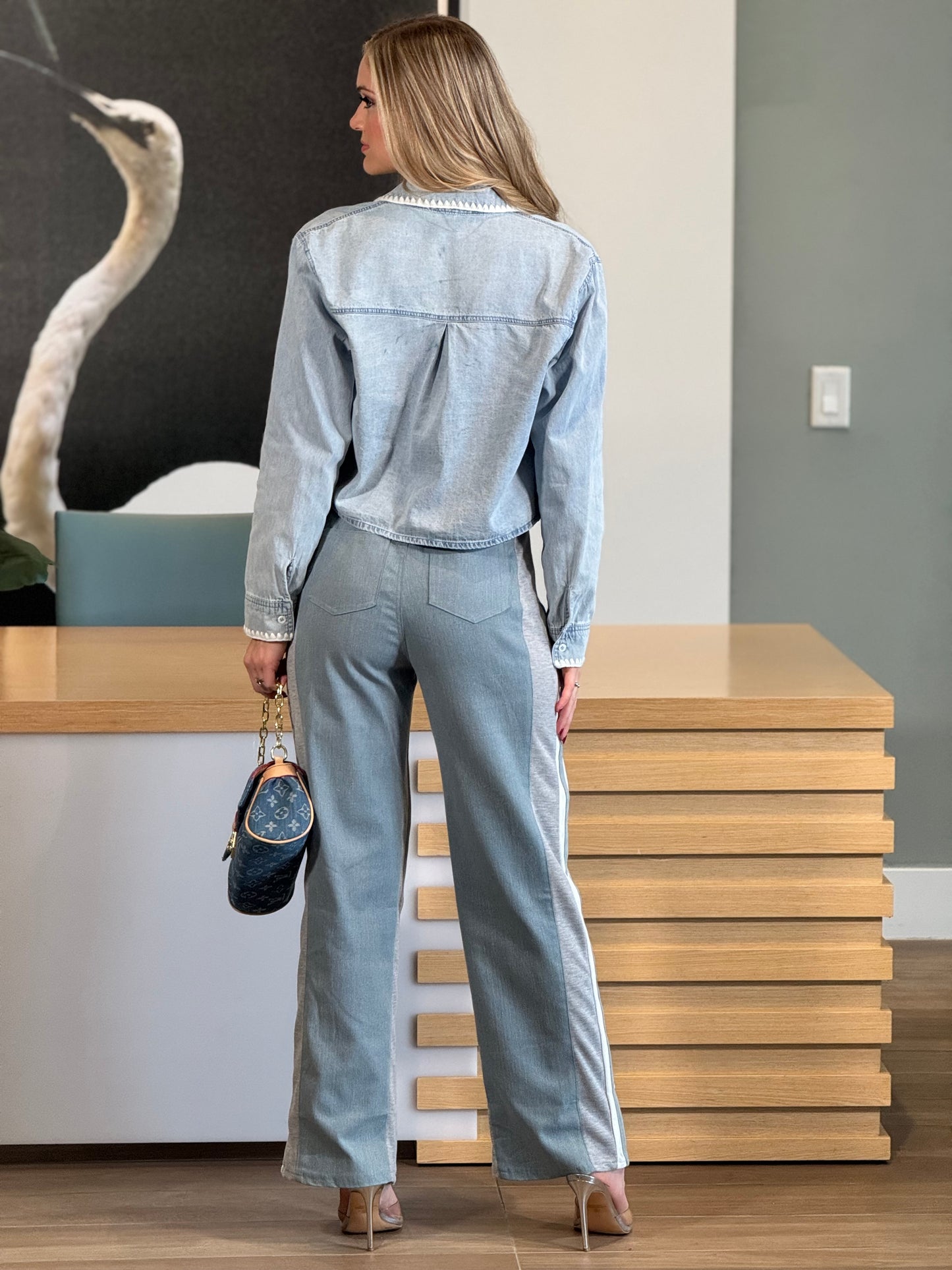 Hottie Denim/Gray Lines Pants