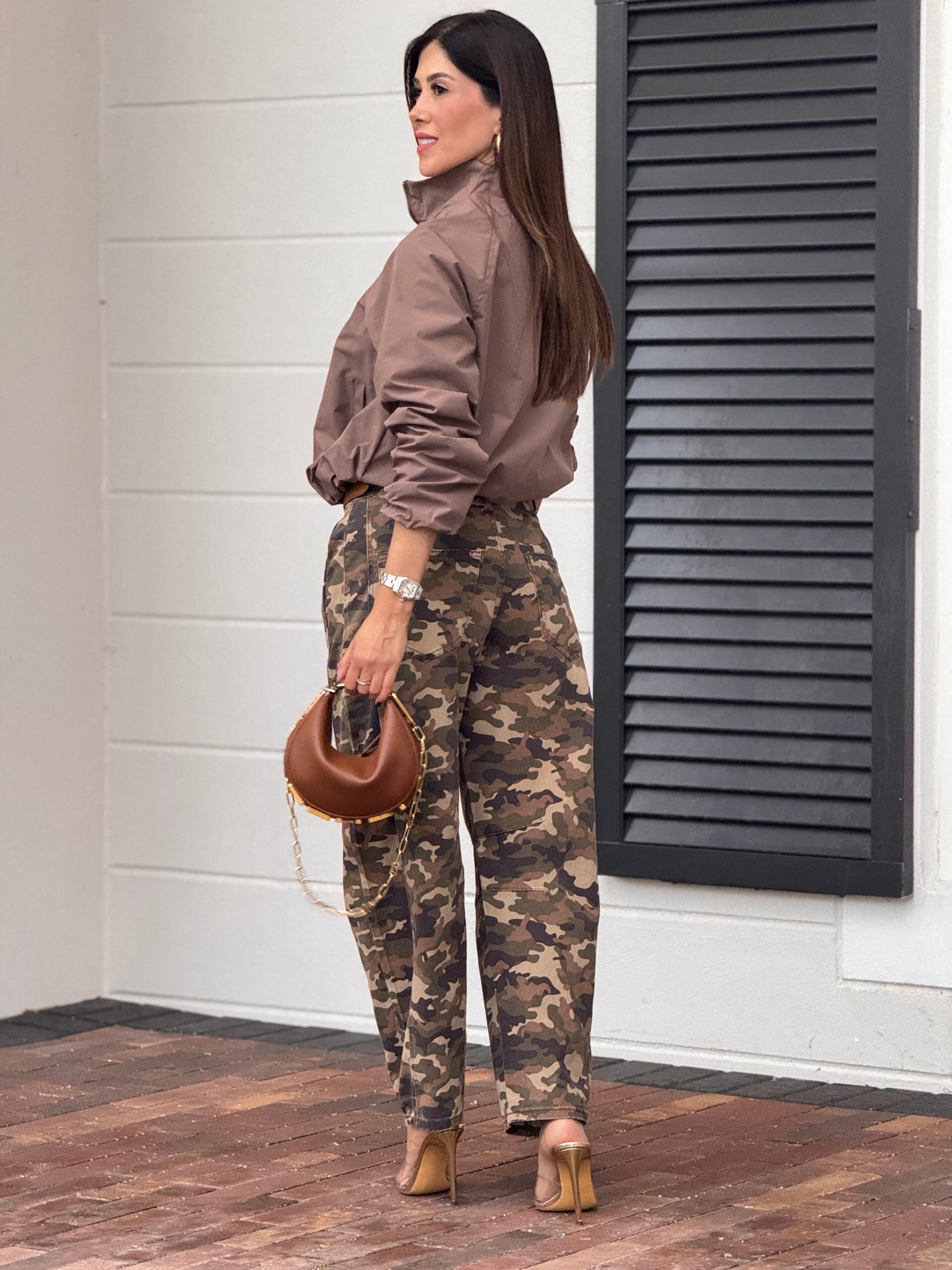 Lovely Mocha Brown Zip Jacket Top