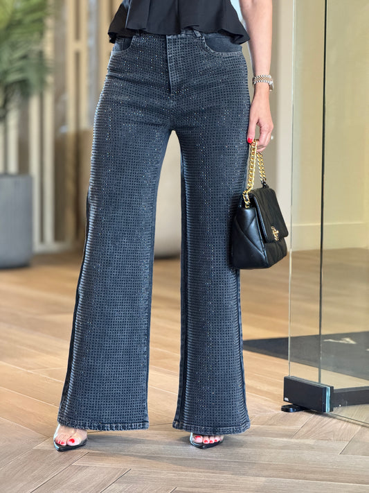 Kiwi Black Rhinestone Jeans