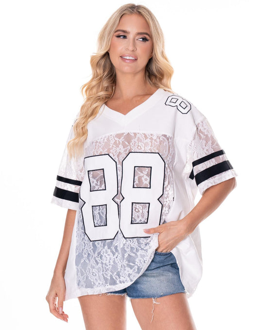 Quarterback White Lace T-shirt