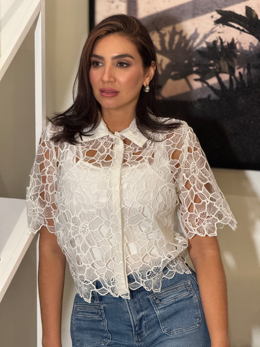 Pastel White Torchon Shirt