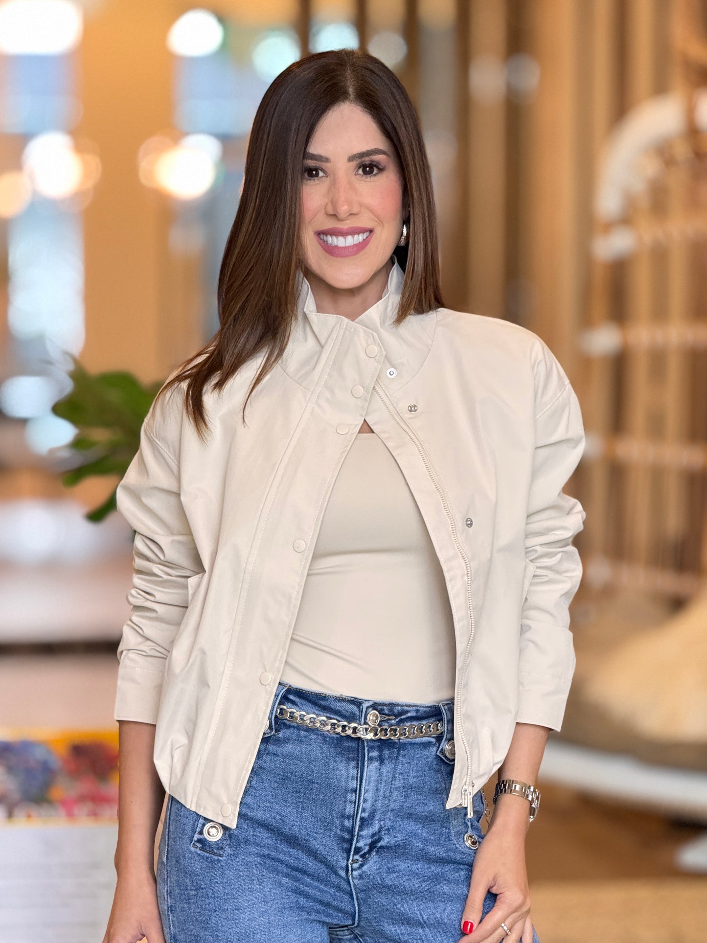 Lovely Beige Bubble Vest Top