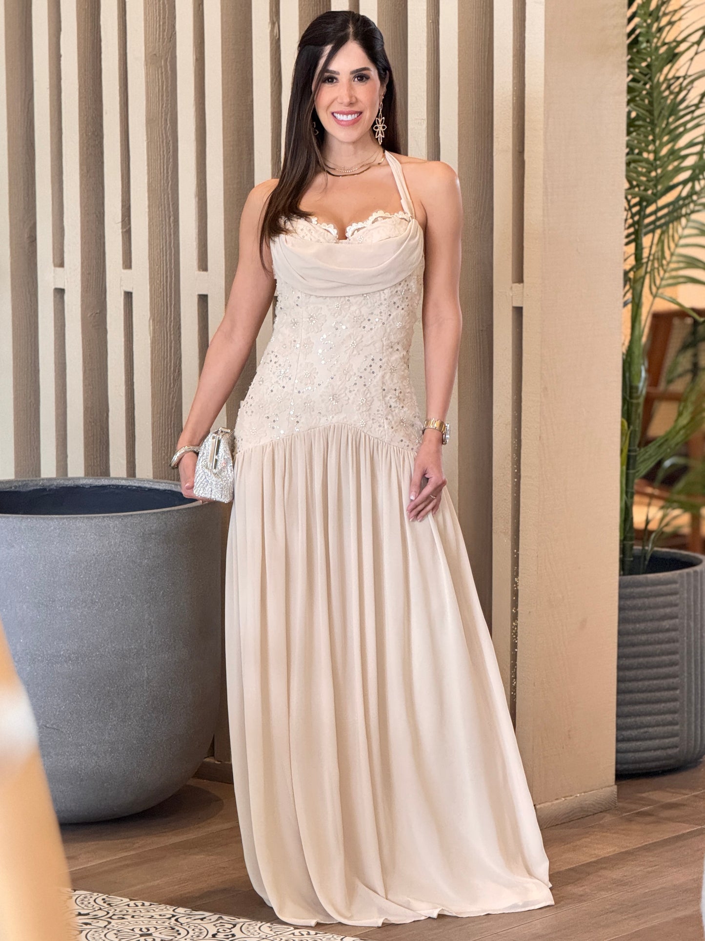 Milano Nude Sequin Dress Gala