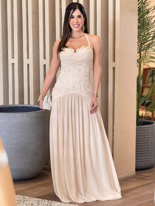 Milano Nude Sequin Dress Gala