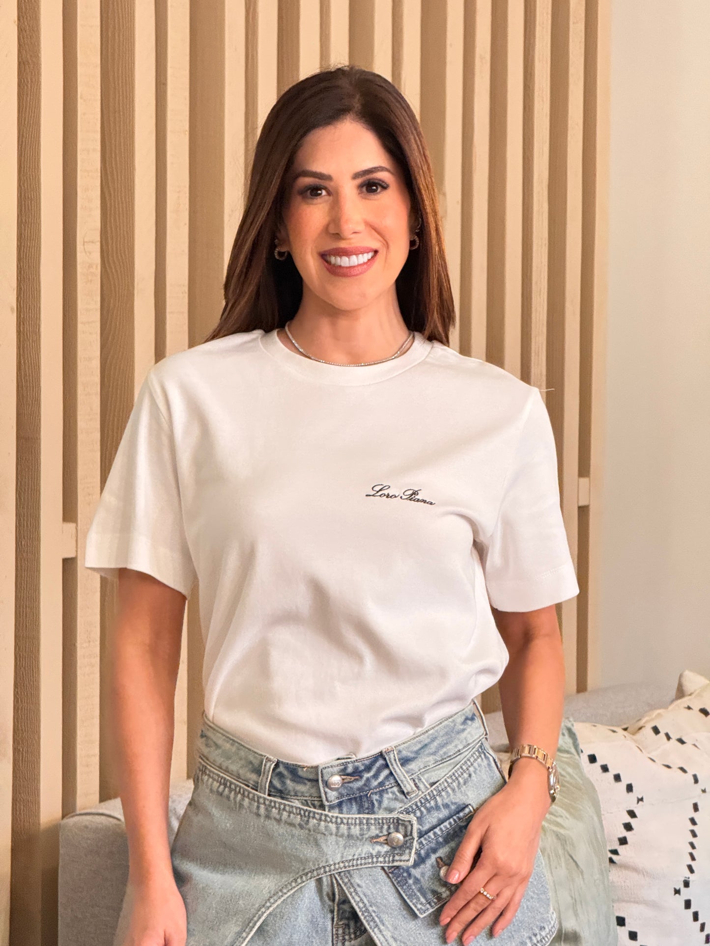 Lorie White Embroidery T-Shirt