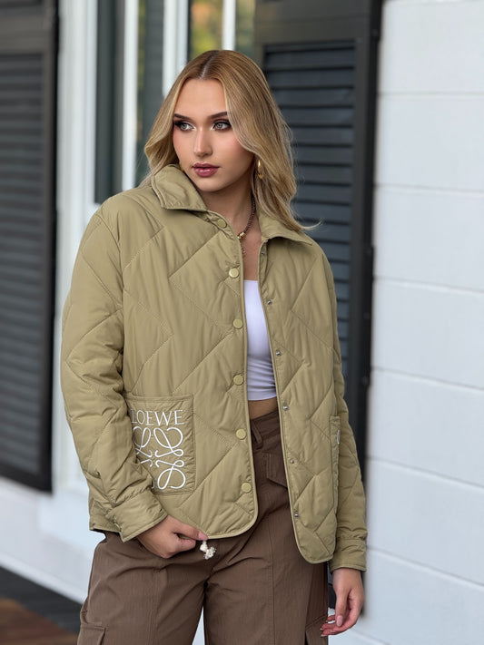 Lore Green Quilted Jacket Top