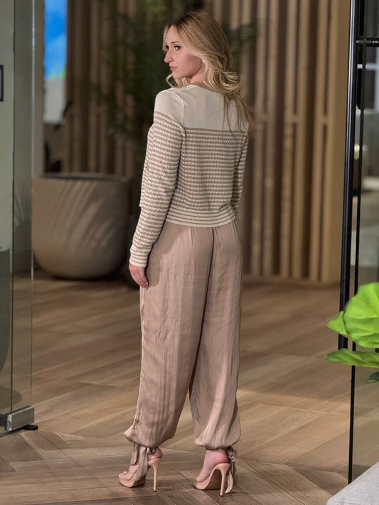 Editte Beige Satin Pants (Aladdin)